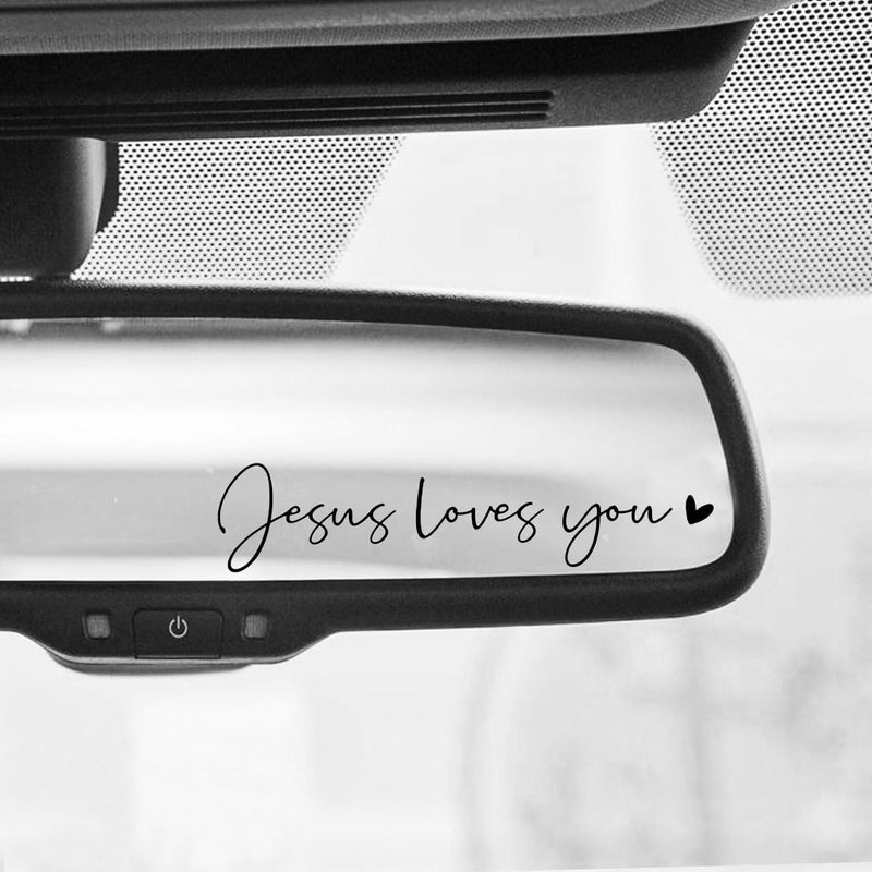 WCDHOR 2 x Jesus Love You Rearview Mirror Decal Water Bottle Stickers Affirmation Reminder Sticker Laptop Bumper Sticker Tumbler Vinyl Sticker Car Mirror Decal New Car Decor (Jesus Loves You, Black) - Image 5